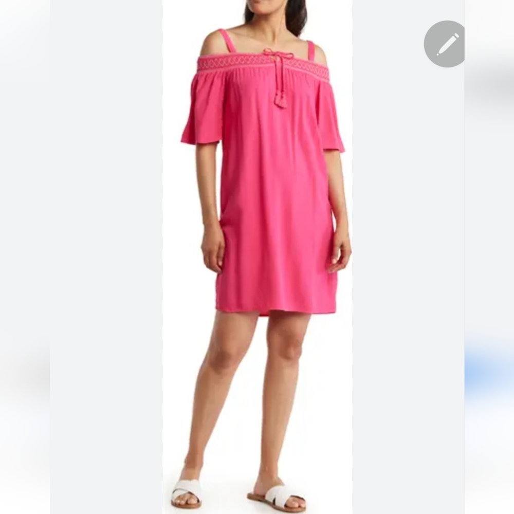Sun Dress Resort Wear Caribbean Joe Pink Size Large